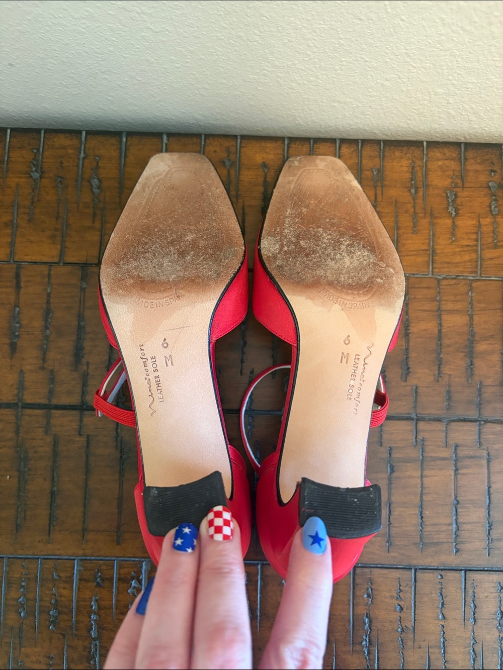 Red Strappy Vintage Heels by Nina - Picture 5 of 11
